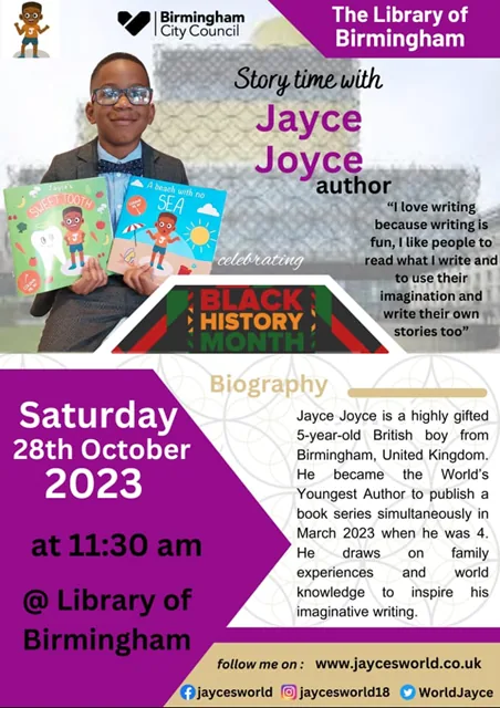 Jayce Joyce performing a storytime session at the Library of Birmingham